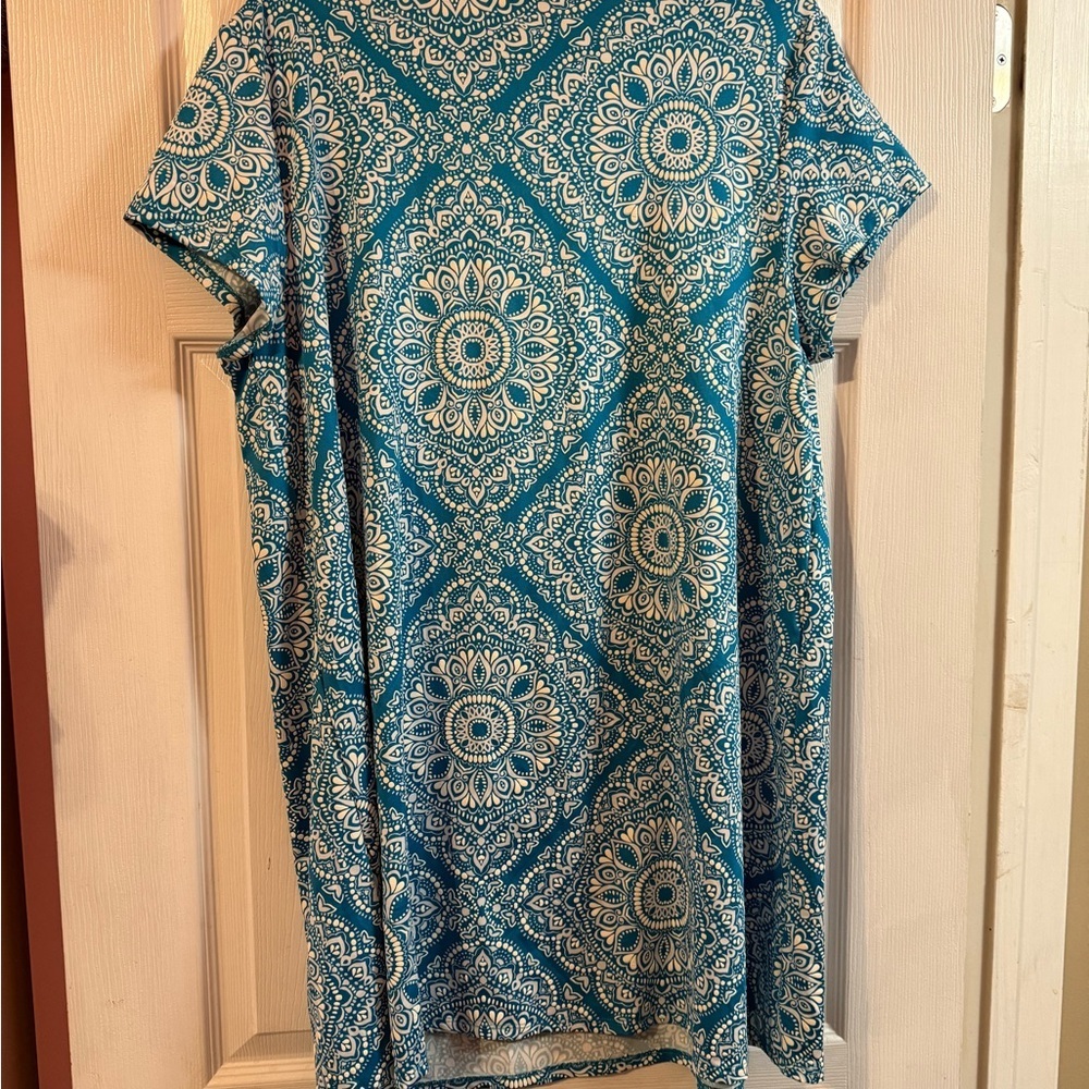 Ruby Rd. Teal and White Patterned Top - Picture 4 of 4